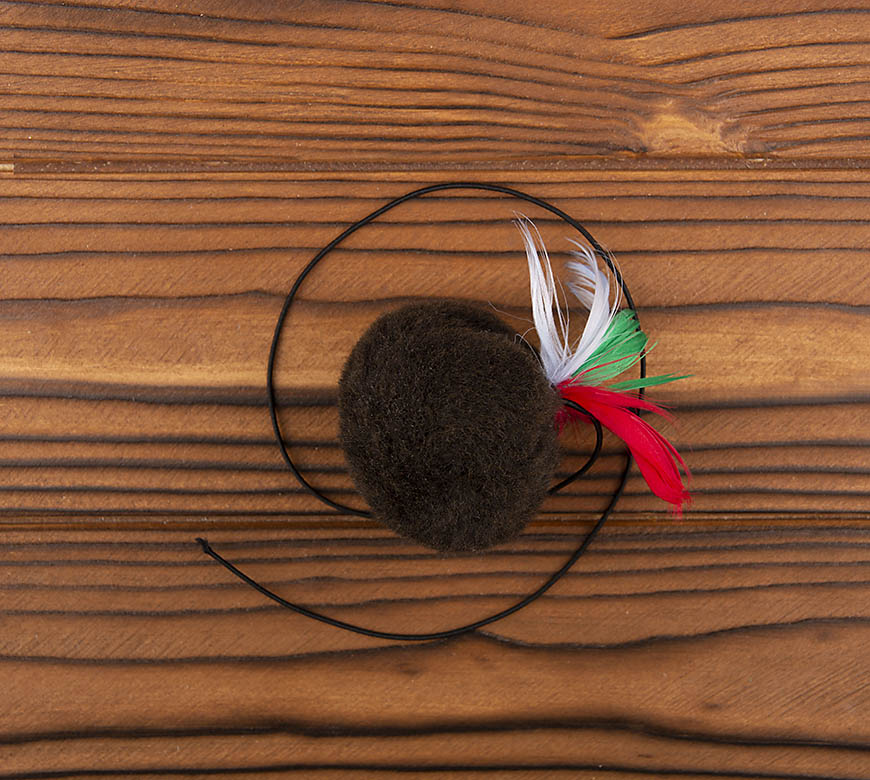 Игрушка "Мяч" для котов с перьями, 1 шт